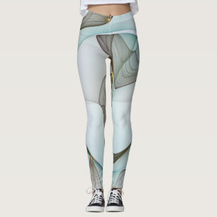 Leggings Abstrait Turquoise Brown Gold Elegance