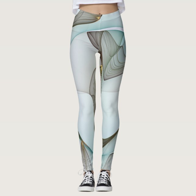 Leggings Abstrait Turquoise Brown Gold Elegance (Devant)