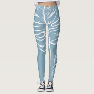 Leggings Abstraite Feuille Tropicale : Verdure transparente