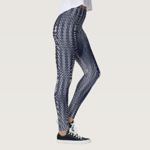 Leggings Abstraites bandes géométriques en noir et blanc, T