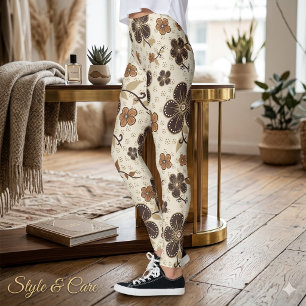 Leggings Abstraits à Capri - Fleur moderne