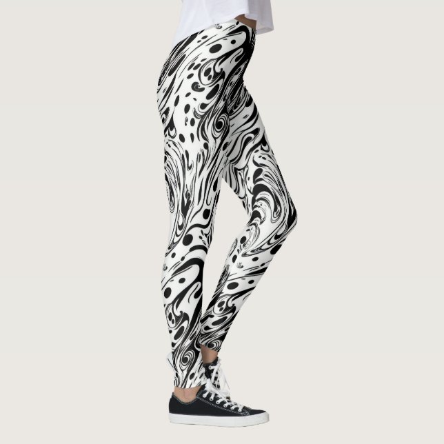 Leggings Abstraits Art Swilring Liquid Pois (Droite)
