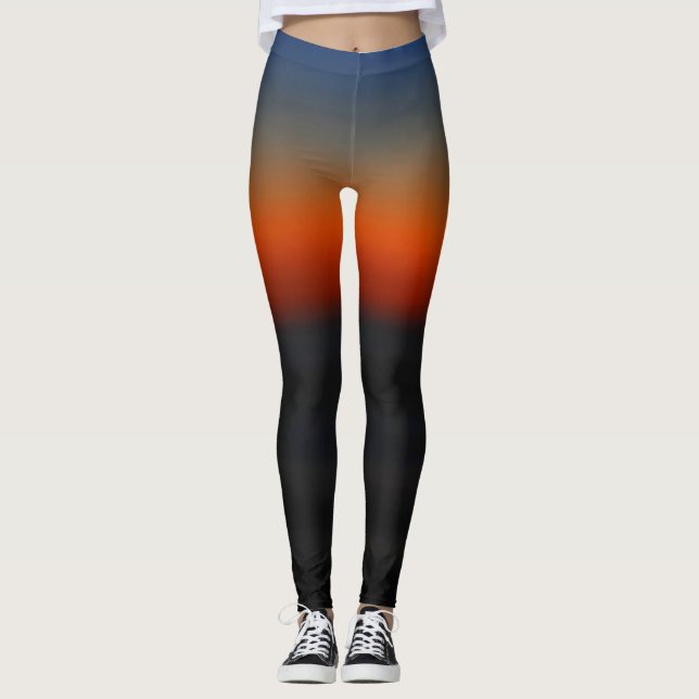Leggings Abstraits bandes de couleur Sunset profon (Devant)