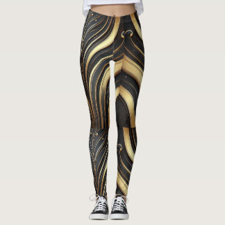 Leggings Abstraits Black & Gold de luxe