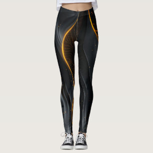 Leggings Abstraits d'onde noire