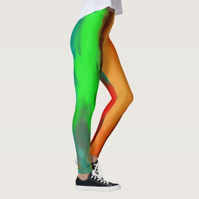 Leggings Abstraits orange vert (Droite)