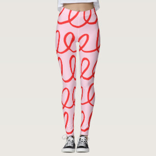 Leggings Abstraits roses et rouges