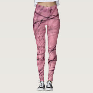 Leggings Abstraits tourbillonnants rose et noir