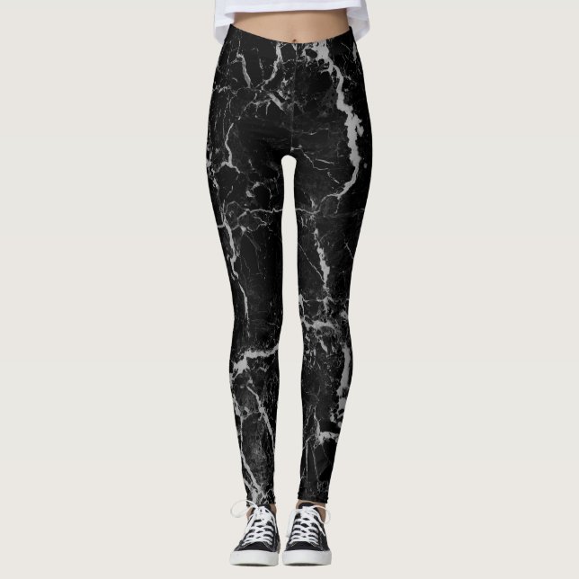 Leggings, abstraktes Design schwarz, grau Leggings (Vorderseite)