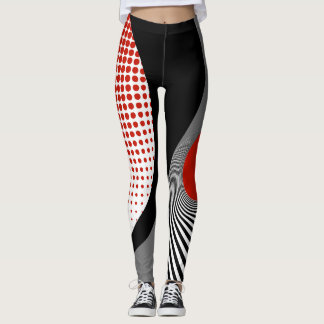 Leggings, abstraktes Design, schwarz, grau, rot, w Leggings