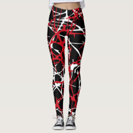 Leggings, abstraktes Design, schwarz, weiß, rot Leggings