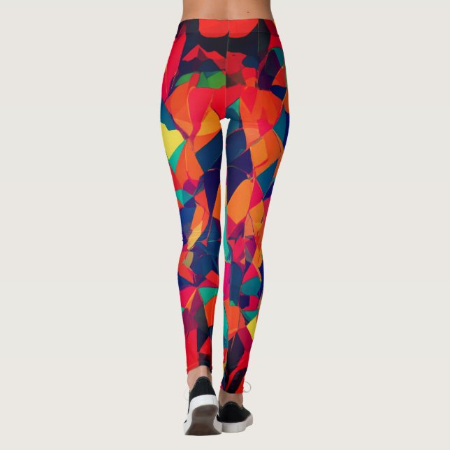 Leggings Abstraktes farbiges Design (Rückseite)