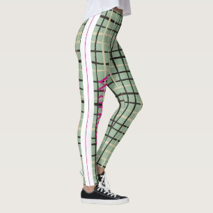 Leggings Adorable et mignon écossais motif l Sage vert