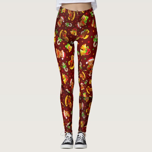 Leggings Adorables Noël Nounours et jouets [3D] Yoga (Devant)