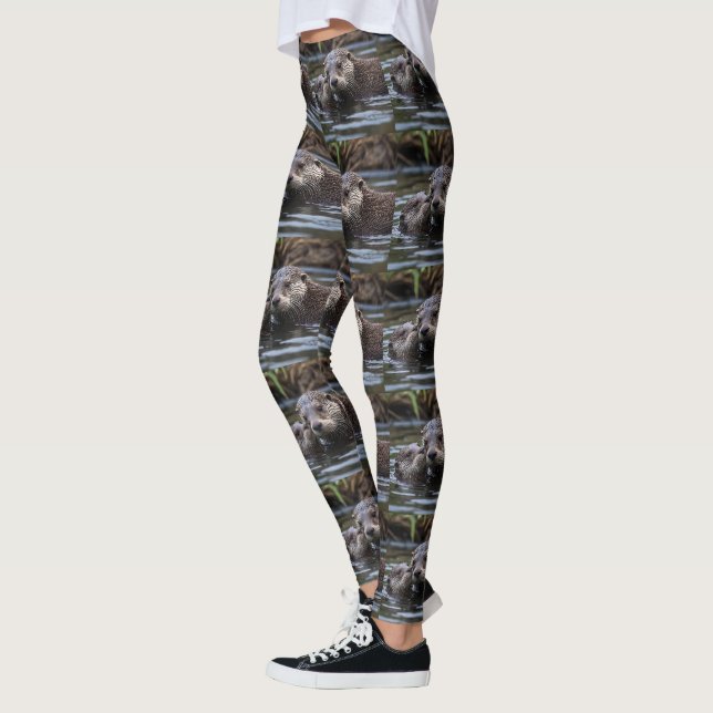 Leggings **"Adrift in Love : Mummy and Baby Otter"** (Gauche)