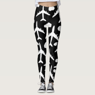 Leggings Aéronefs à vol noir conception motif d'avion