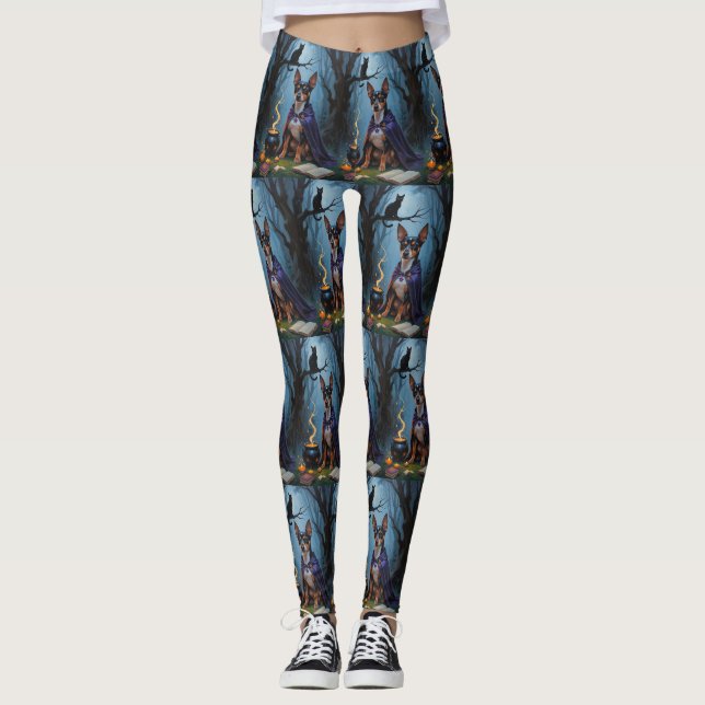 Leggings Affenpinscher Chien Whimsical Halloween Peinture (Devant)