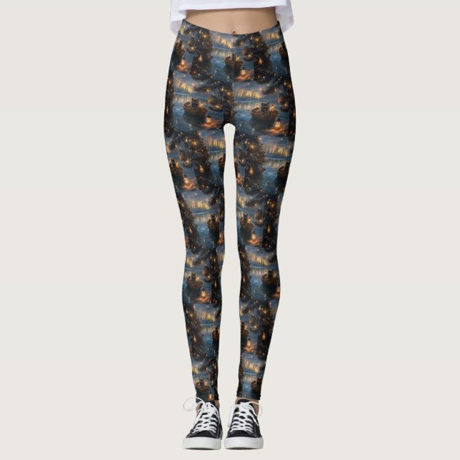Leggings Affenpinscher Festive Christmas Voyage (Devant)