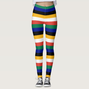 Leggings Afrique du Sud Couleurs du drapeau national rayées