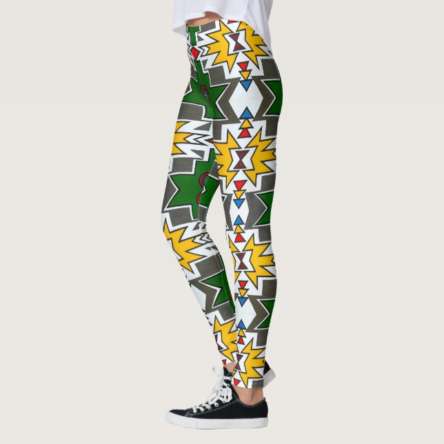 Leggings Afrique Géométrique Impression Haute Taille Entraî (Gauche)