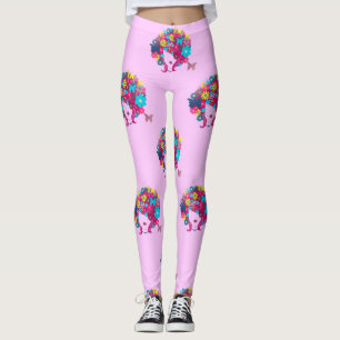 Leggings afro à fleurs boho