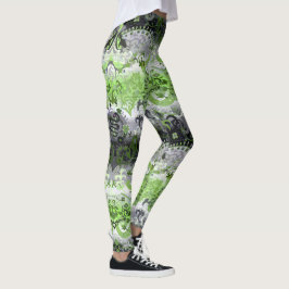 Leggings Agender Dragon Damask - Agender Pride couleurs dra