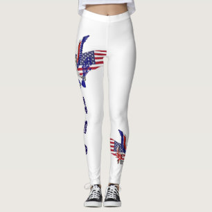 Leggings Aigle, drapeau et bouclier américains patriotique