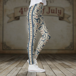 Leggings Aigles d'Americana Fleurs Étoiles et Rayures  ID12