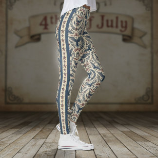 Leggings Aigles d'Americana Fleurs Étoiles et Rayures ID12