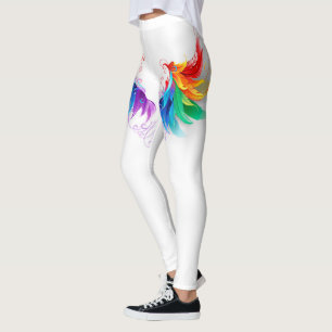 Leggings Ailes fluffy arc-en-ciel