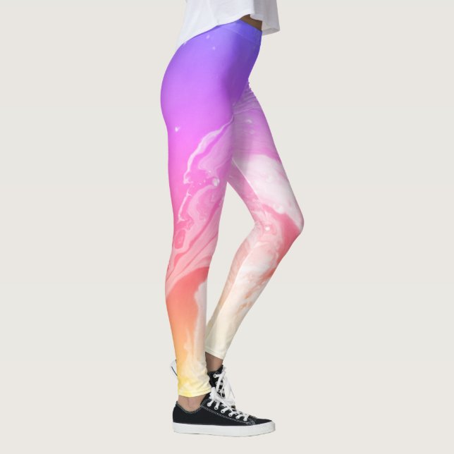 Leggings Aimer Blue Magenta Rainbow Rose (Droite)