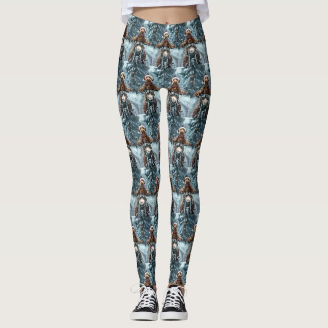 Leggings Airedale Chien équitation Moto Noël (Devant)