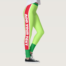 Leggings Ajouter votre texte l Boho couleurs l Neon l Green