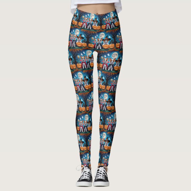 Leggings Akita Chiens Citrouille Halloween Funny (Devant)