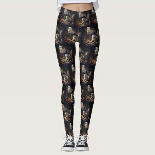 Leggings Akita Citrouilles Halloween effroi