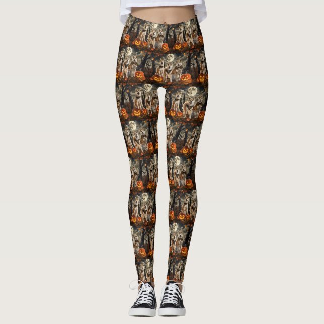 Leggings Akita Halloween Éffrayant (Devant)