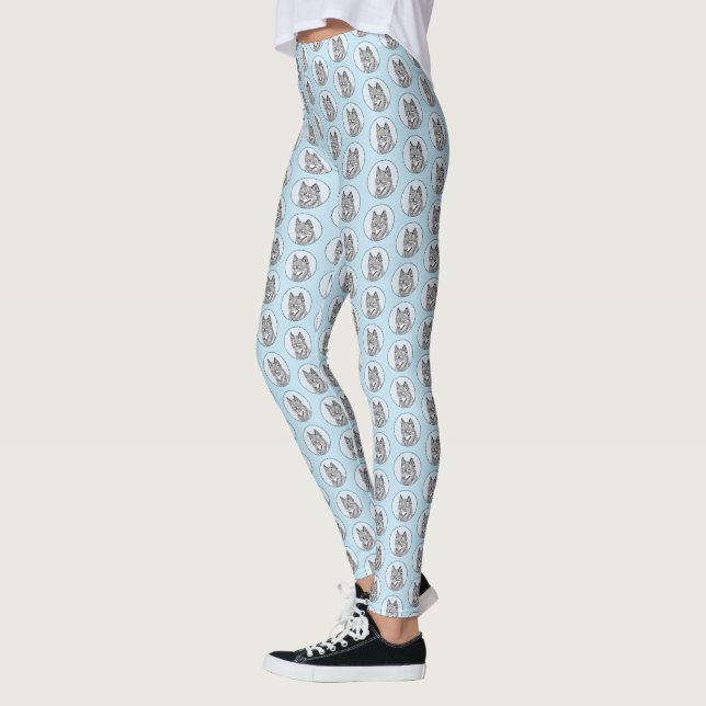 Leggings Alaskan Klee Kai Peinture - Cute Original Chien Ar (Gauche)