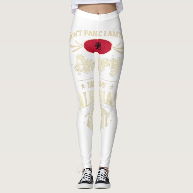 Leggings Albanie Drapeau Souvenirs pour Albanais Hommes & F (Devant)