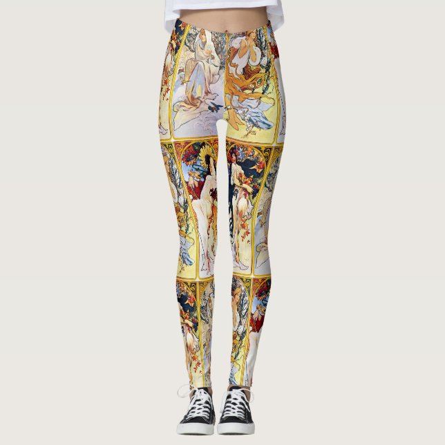 Leggings Alfons Mucha 1895 les quatre saisons (Devant)