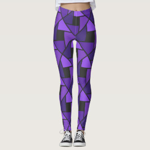 Leggings Allez violet et noir ! Pantalon de yoga géométriqu
