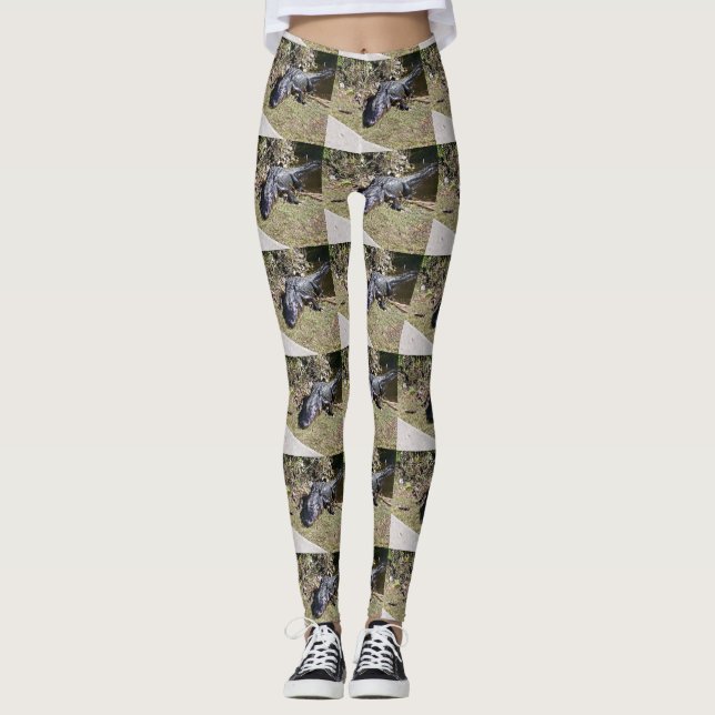 Leggings Alligator des Everglades en Motif Carrelé au Solei (Devant)