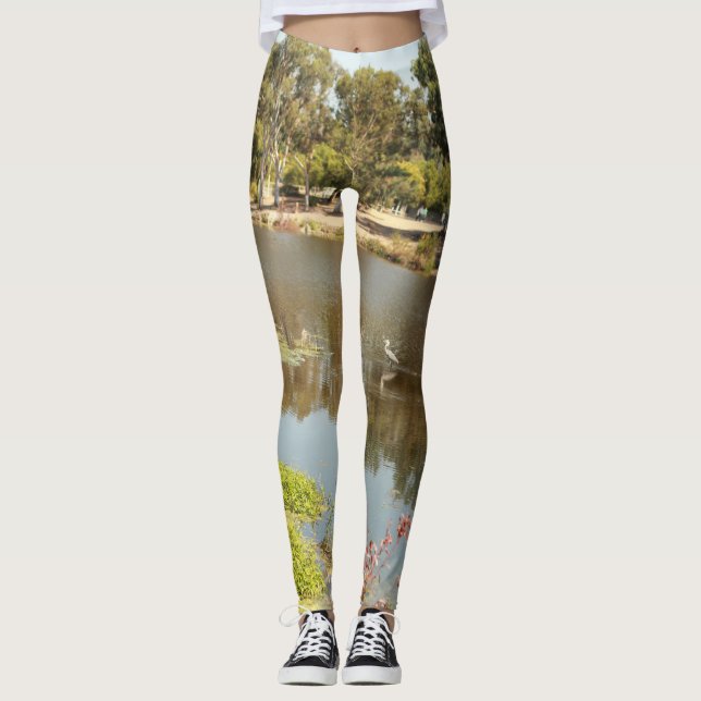 Leggings Almaden alke park avec héron blanc (Devant)