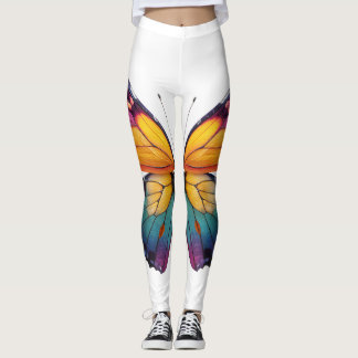 Leggings Almofada com um desenho de uma Borboleta colorida.