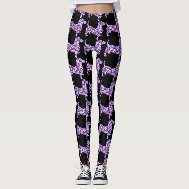 Leggings Aloha Dachshund violet (Devant)