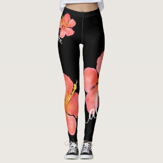 Leggings Aloha guêtres florales lumineuses et tropicales de