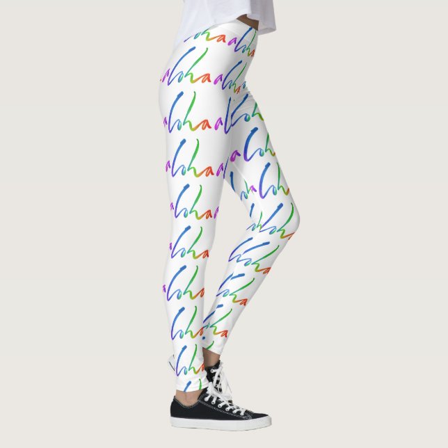 Leggings Aloha - lettrage tropical de main - voiles et (Droite)