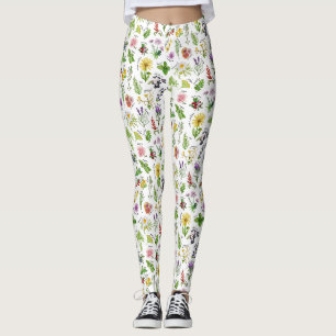 Leggings Alphabet de plantes et d'herbes