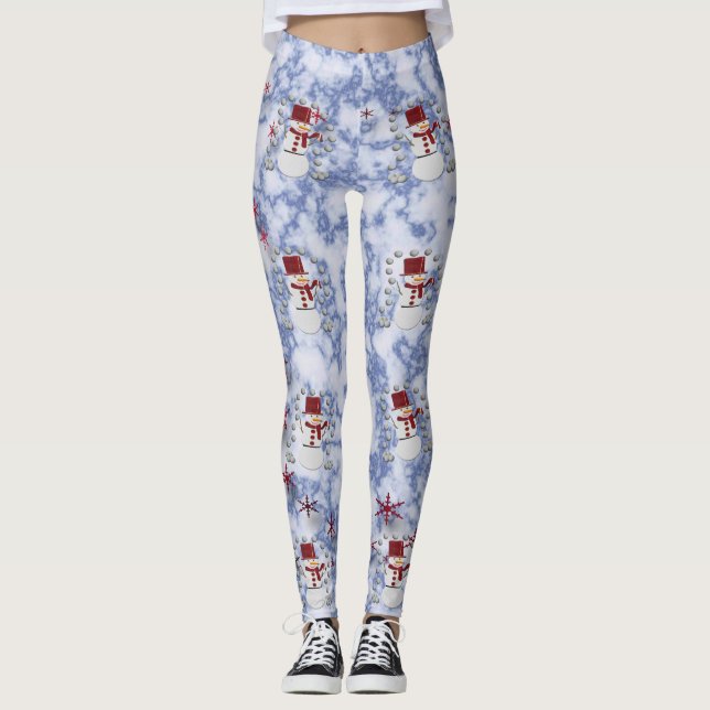 Leggings Alto Cheveux Snowman (Devant)