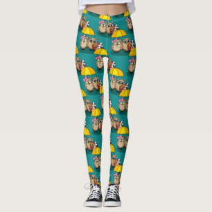 Leggings Amateurs de chouette avec parapluie et boîte de ch