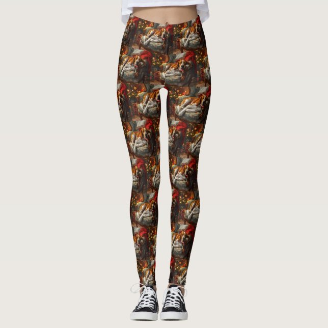 Leggings American English Foxhound Chien Festif de Noël (Devant)
